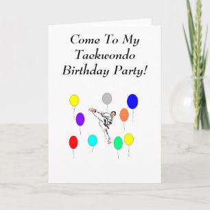 Taekwondo Birthday Party Card