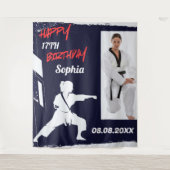 Taekwondo Birthday, Taekwondo Girl Player  Wandkleed (Voorkant)