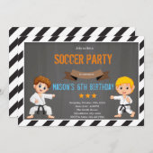 Taekwondo black belt thema Uitnodiging (Voorkant / Achterkant)