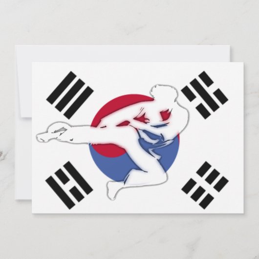 Taekwondo Boys Birthday Party Kaart (Voorkant)