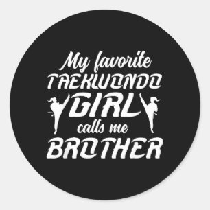 Taekwondo Broer Trots Taekwondo Vechtersbroer Ronde Sticker