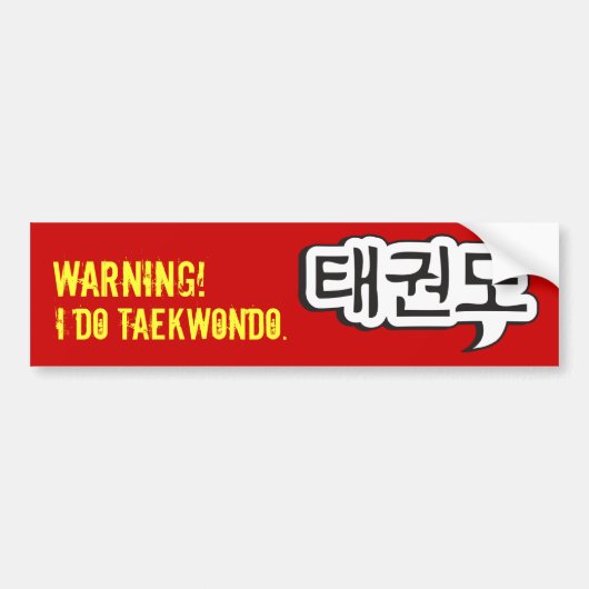 Taekwondo Bumpersticker 1 (Voorkant)