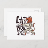 Taekwondo Cat Briefkaart (Voorkant / Achterkant)