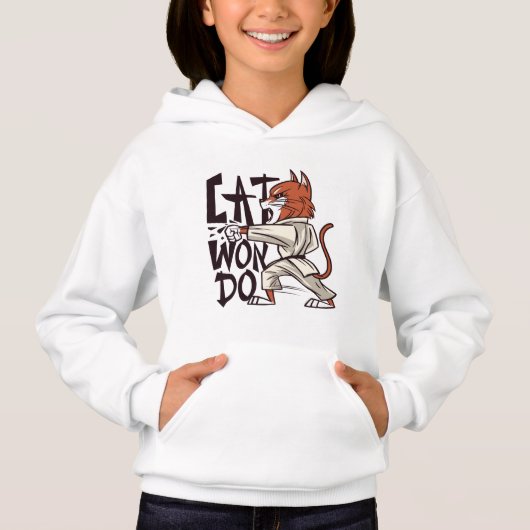 Taekwondo Cat - Zwarte riem kitten (Voorkant)