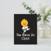 Taekwondo Chick Briefkaart (Staand voorkant)