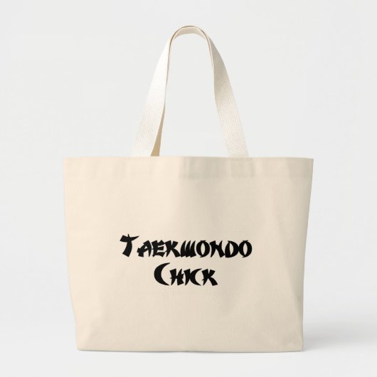 Taekwondo Chick Grote Tote Bag (Voorkant)