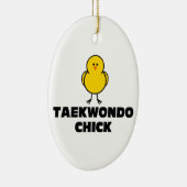 Taekwondo Chick Keramisch Ornament (Rechts)