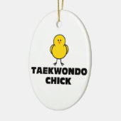 Taekwondo Chick Keramisch Ornament (Links)