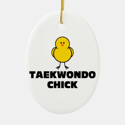 Taekwondo Chick Keramisch Ornament (Voorkant)