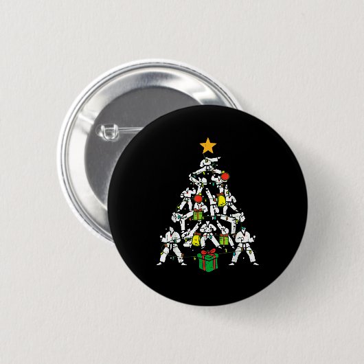 Taekwondo Christmas Tree Xmas Martial Arts Karate  Ronde Button 5,7 Cm (Voorkant /achterkant)