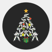 Taekwondo Christmas Tree Xmas Martial Arts Karate  Ronde Sticker (Voorkant)