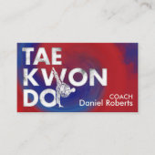 Taekwondo Coach -Hangul Symbol and High Kick Visitekaartje (Voorkant)