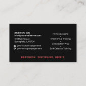 Taekwondo Coach - Taegeuk and Hangul Symbol Visitekaartje (Achterkant)