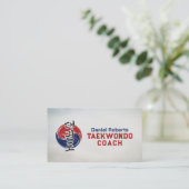 Taekwondo Coach - Taegeuk and Hangul Symbol Visitekaartje (Staand voorkant)