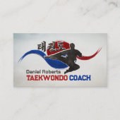Taekwondo Coach - Taegeuk en Hangul Symbool Visitekaartje (Voorkant)