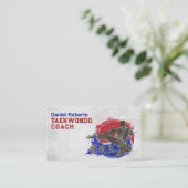 Taekwondo Coach - Taegeuk en Hangul symbool Visitekaartje (Staand voorkant)