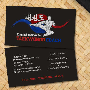 Taekwondo Coach - Taegeuk en Hangul-symbool Visitekaartje