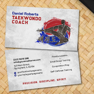 Taekwondo Coach - Taegeuk en Hangul symbool Visitekaartje