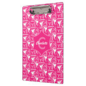 Taekwondo Cute Pink White Girly Monogrammed Klembord (Links)