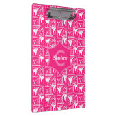 Taekwondo Cute Pink White Girly Monogrammed Klembord (Rechts)