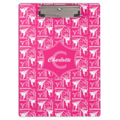 Taekwondo Cute Pink White Girly Monogrammed Klembord (Voorkant)