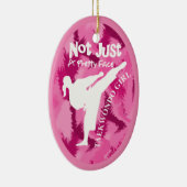 Taekwondo Cute Pink White Girly Quote Keramisch Ornament (Rechts)
