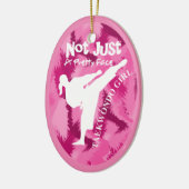 Taekwondo Cute Pink White Girly Quote Keramisch Ornament (Links)