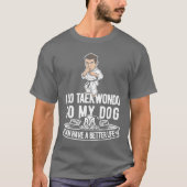 Taekwondo Dog grappig T-shirt (Voorkant)