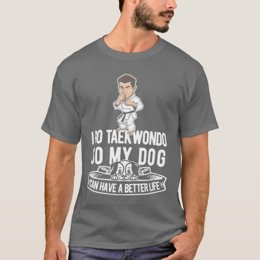 Taekwondo Dog grappig T-shirt (Voorkant)
