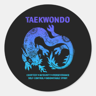 Taekwondo Draak Vechtkunsten MMA Tiener Jongens Me Ronde Sticker