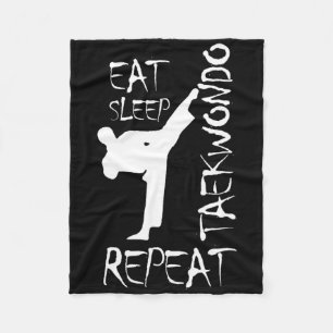 Taekwondo Eat Sleep Taekwondo Herhaal Martial Art  Fleece Deken