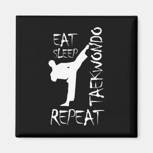 Taekwondo Eat Sleep Taekwondo Herhaal Martial Art Magneet