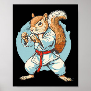 Taekwondo Eekhoorn Kung Fu Kickboksen Karate Marti Poster