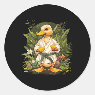 Taekwondo Eend Judo Eend Eend Liefhebber Vechtspor Ronde Sticker