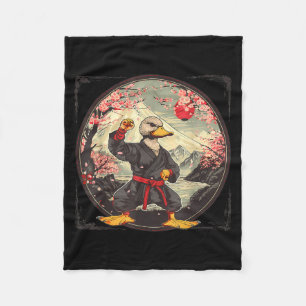 Taekwondo Eend Sakura Bloemen Mma Mount Fuji Fleece Deken