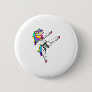 Taekwondo Eenhoorn Tae Kwon Do Martial Art Student Ronde Button 5,7 Cm