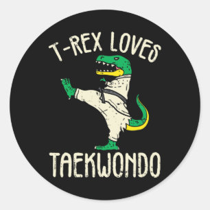 Taekwondo en vechtsporten T-rex I voor karate meis Ronde Sticker