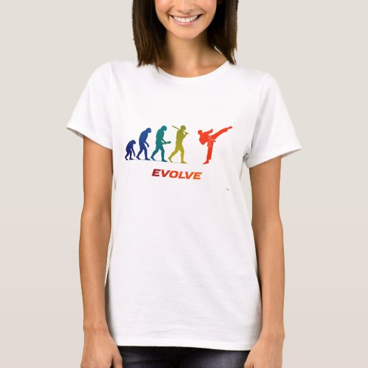 Taekwondo Evolution Silhouette High Kick Design T-shirt (Voorkant)