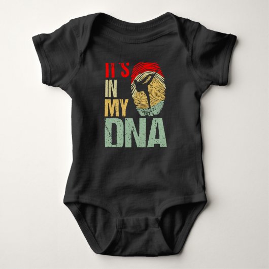 Taekwondo Fighter it´s in my DNA Fingerprint Retro Romper (Voorkant)