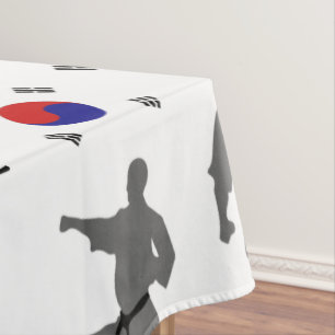 Taekwondo Fighter Martial Art 태 권 Zuid-Koreaan Tafelkleed