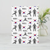 Taekwondo Fighter Martial Art 태 권 Zuid-Koreaanse v Kaart (Staand voorkant)