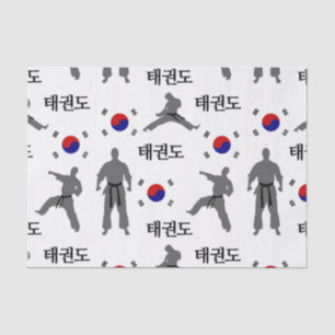 Taekwondo Fighter Martial Art 태 권 Zuid-Koreaanse v Tissuepapier
