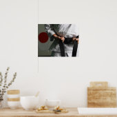 Taekwondo Fighter Tightening Belt Poster (Keuken)
