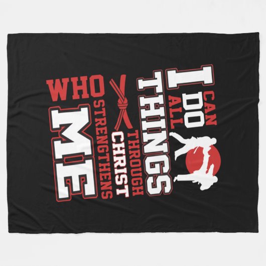 Taekwondo Fleece Deken (Voorkant (Horizontaal))