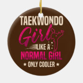 Taekwondo Girl als een normale koeler Keramisch Ornament (Achterkant)