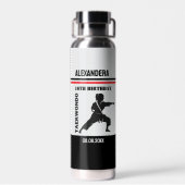 Taekwondo Girl Birthday Taekwondo Player Party Gam Waterfles (Achterkant)