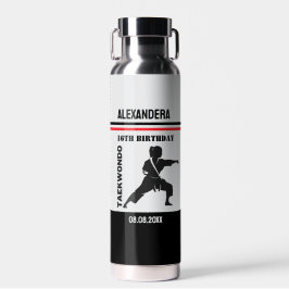 Taekwondo Girl Birthday Taekwondo Player Party Gam Waterfles