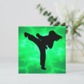 Taekwondo Girls Birthday Party Kaart (Staand voorkant)