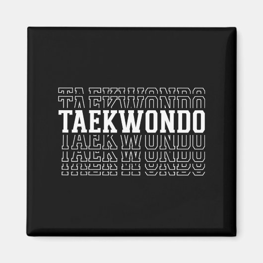 Taekwondo Grappige Gelaagde Tekst Instructeur Coac Magneet (Voorkant)