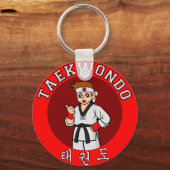 taekwondo guy badge 1 sleutelhanger (Voorkant)